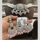 Hira Collections Designer Radiant Crystal And Beads Choker Necklace Set