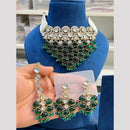 Hira Collections Classic Pota Stone and Kundan Pearl Necklace Set