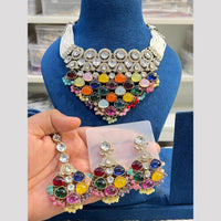 Hira Collections Classic Pota Stone and Kundan Pearl Necklace Set