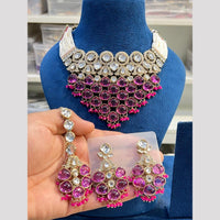 Hira Collections Classic Pota Stone and Kundan Pearl Necklace Set
