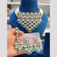 Hira Collections Classic Pota Stone and Kundan Pearl Necklace Set