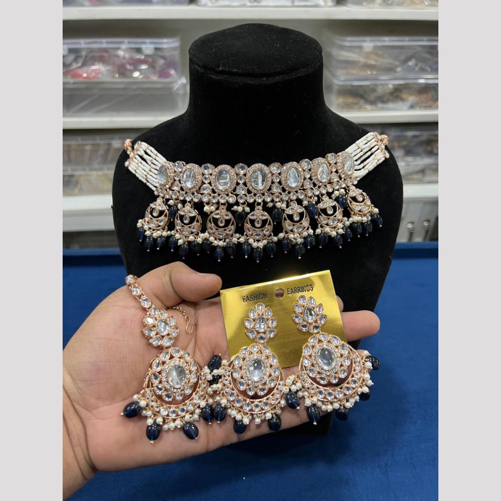 Hira Collections Royal Kundan Stone And Pearl Festive Wear Necklace Set