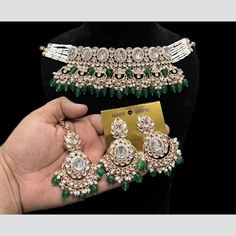 Hira Collections Royal Kundan Stone And Pearl Festive Wear Necklace Set
