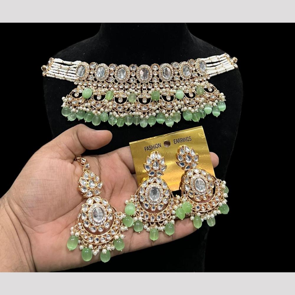 Hira Collections Royal Kundan Stone And Pearl Festive Wear Necklace Set