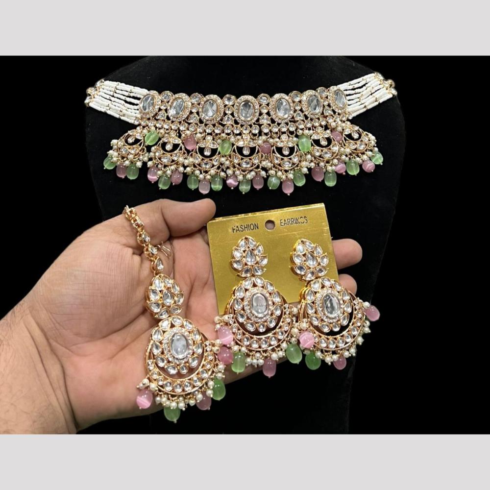 Hira Collections Royal Kundan Stone And Pearl Festive Wear Necklace Set