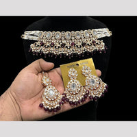 Hira Collections Royal Kundan Stone And Pearl Festive Wear Necklace Set