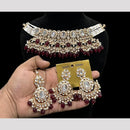 Hira Collections Royal Kundan Stone And Pearl Festive Wear Necklace Set