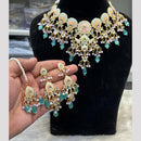 Hira Collections Festive Wear Kundan And Pearl Meenakari Necklace Set