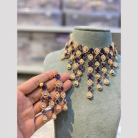 Hira Collections Designer Polki Kundan Stone And American Diamond Necklace Set