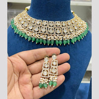 Hira Collections Grand Polki Kundan Stone And Pearl Choker Necklace Set