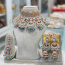 Hira Collections Festive Wear Kundan And Pearl Meenakari Necklace Set