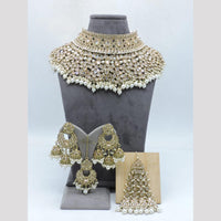 Hira Collections Modern Polki Kundan Stone And Beads Choker Jewellery Set
