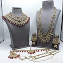 Hira Collections Premium Crystal Stone Pearl And Beaded Bridal Jewellery Set
