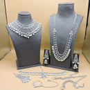 Hira Collections Premium Crystal Stone Pearl And Beaded Bridal Jewellery Set