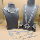 Hira Collections Premium Crystal Stone Pearl And Beaded Bridal Jewellery Set