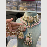 Hira Collections Pearl Layer And Austrian With Beads Detaling Choker Necklace Set