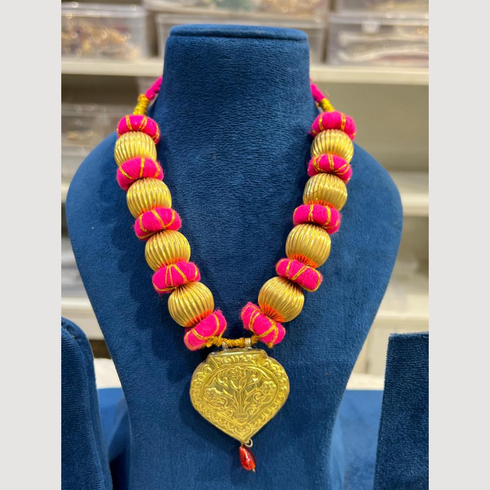 Hira Collections Antique Finish Thread Necklace Set