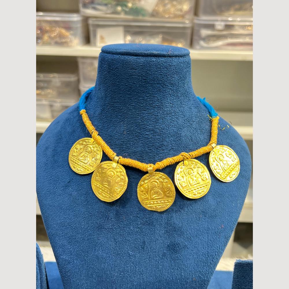 Hira Collections Antique Finish Thread Necklace Set