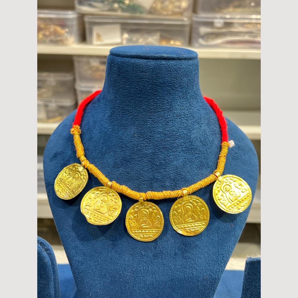 Hira Collections Antique Finish Thread Necklace Set