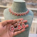 Hira Collection Designer Crystal Stone Necklace Set with Matching Earrings & Maangtikka