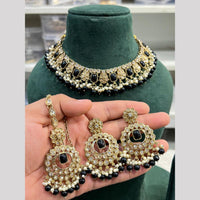 Hira Collection Premium Crystal Stone Pearl And Beaded Necklace Set