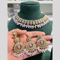 Hira Collection Premium Crystal Stone Pearl And Beaded Necklace Set
