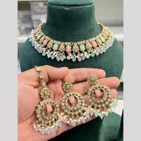Hira Collection Premium Crystal Stone Pearl And Beaded Necklace Set