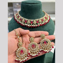 Hira Collection Premium Crystal Stone Pearl And Beaded Necklace Set