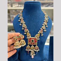 Hira Collection Premium Crystal Stone Pearl And Beaded Necklace Set