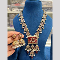 Hira Collection Premium Crystal Stone Pearl And Beaded Necklace Set