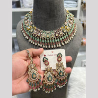 Hira Collection Premium Crystal Stone And Pearl Necklace Set