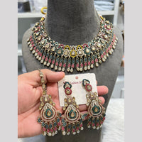 Hira Collection Premium Crystal Stone And Pearl Necklace Set
