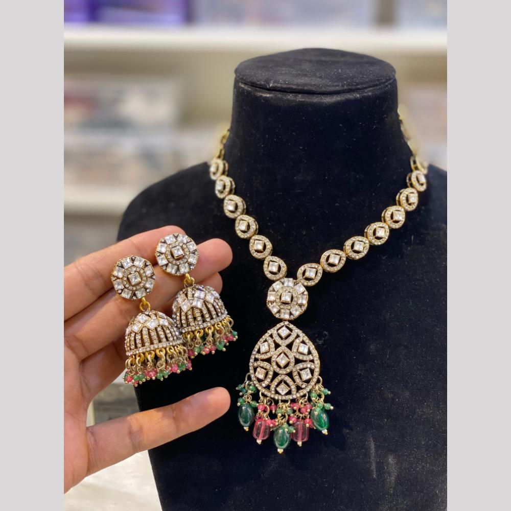 Hira Collection Festive Kundan And Austrian Stone Pearl Necklace Set