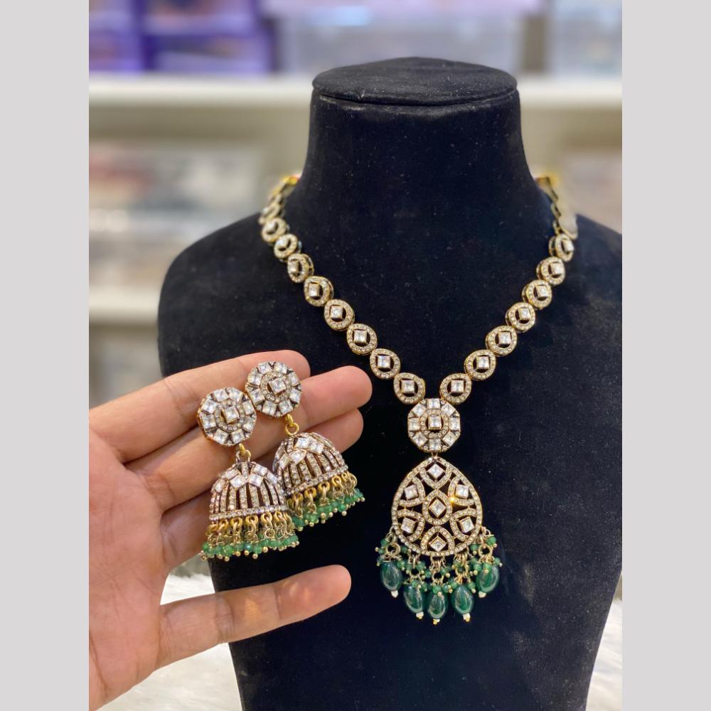 Hira Collection Festive Kundan And Austrian Stone Pearl Necklace Set