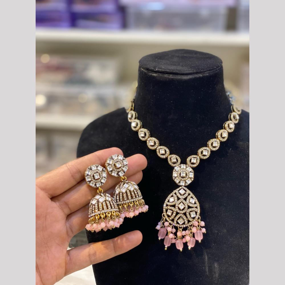 Hira Collection Festive Kundan And Austrian Stone Pearl Necklace Set