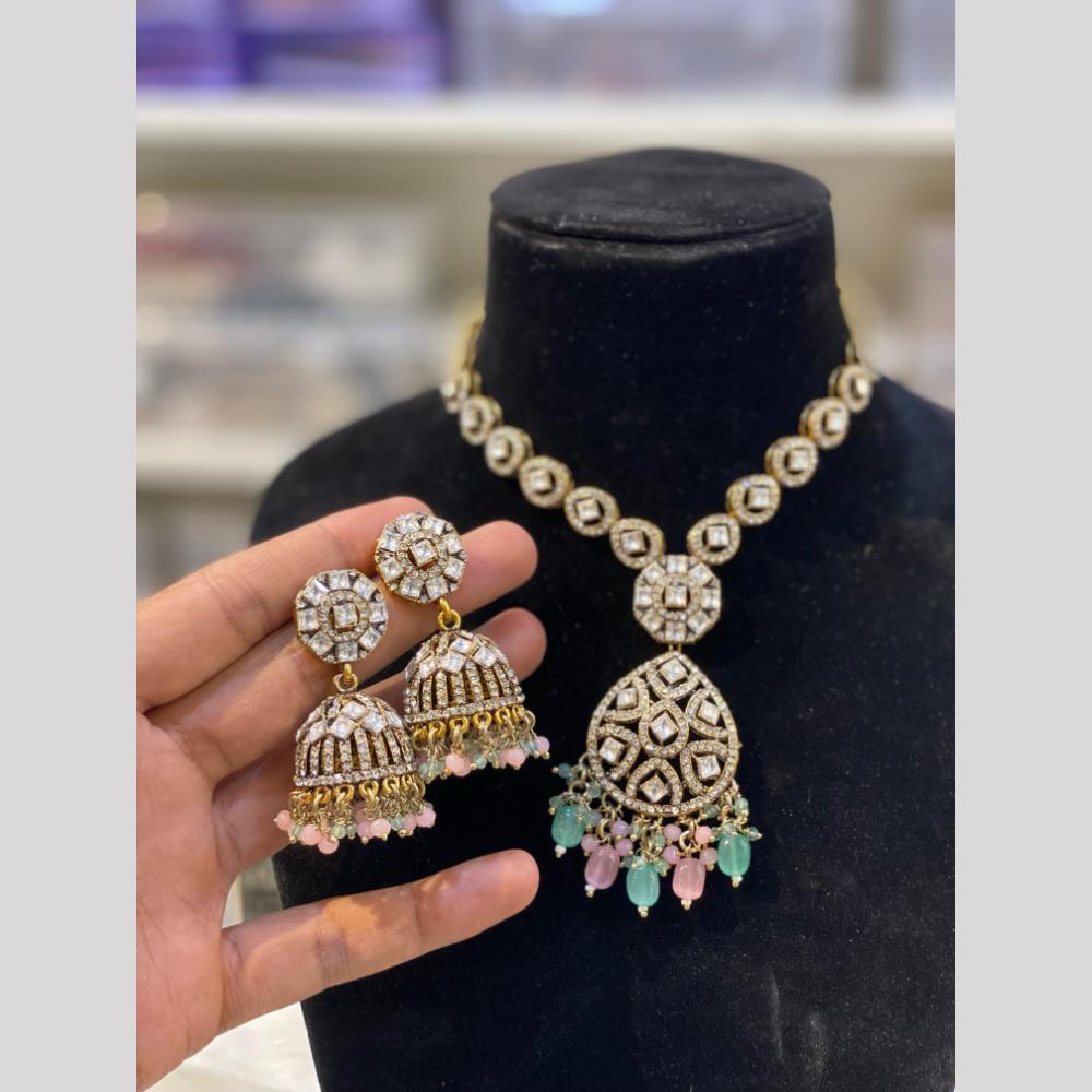 Hira Collection Festive Kundan And Austrian Stone Pearl Necklace Set