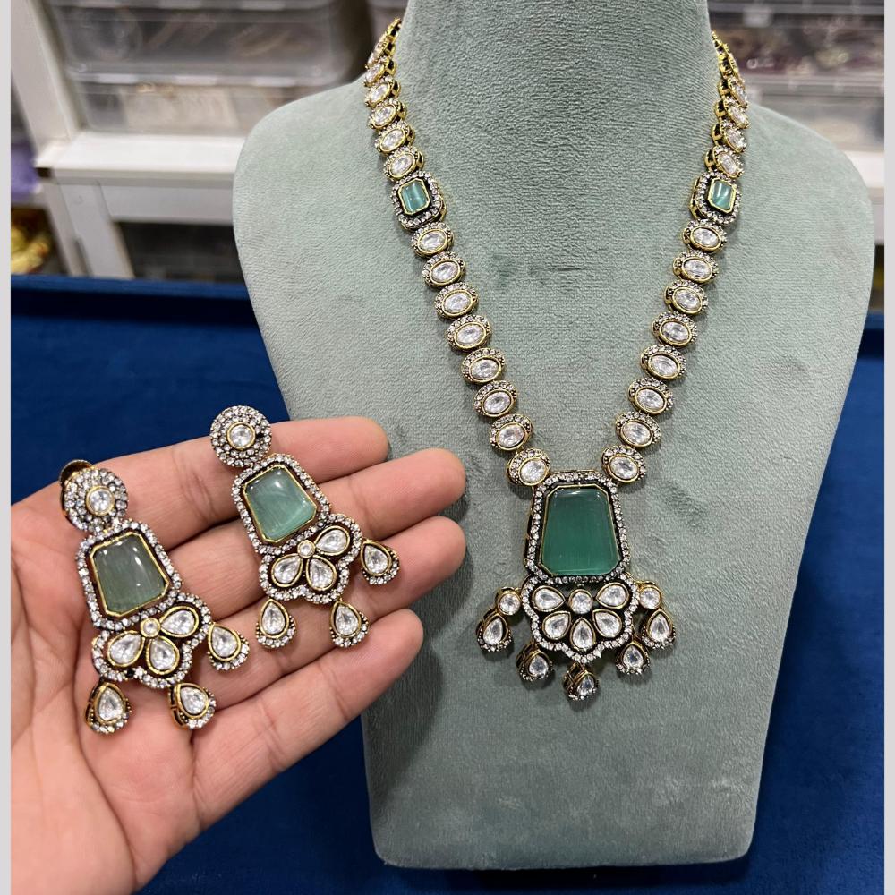 Hira Collection Festive Kundan And Austrian Stone Pearl Necklace Set