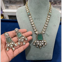 Hira Collection Festive Kundan And Austrian Stone Pearl Necklace Set