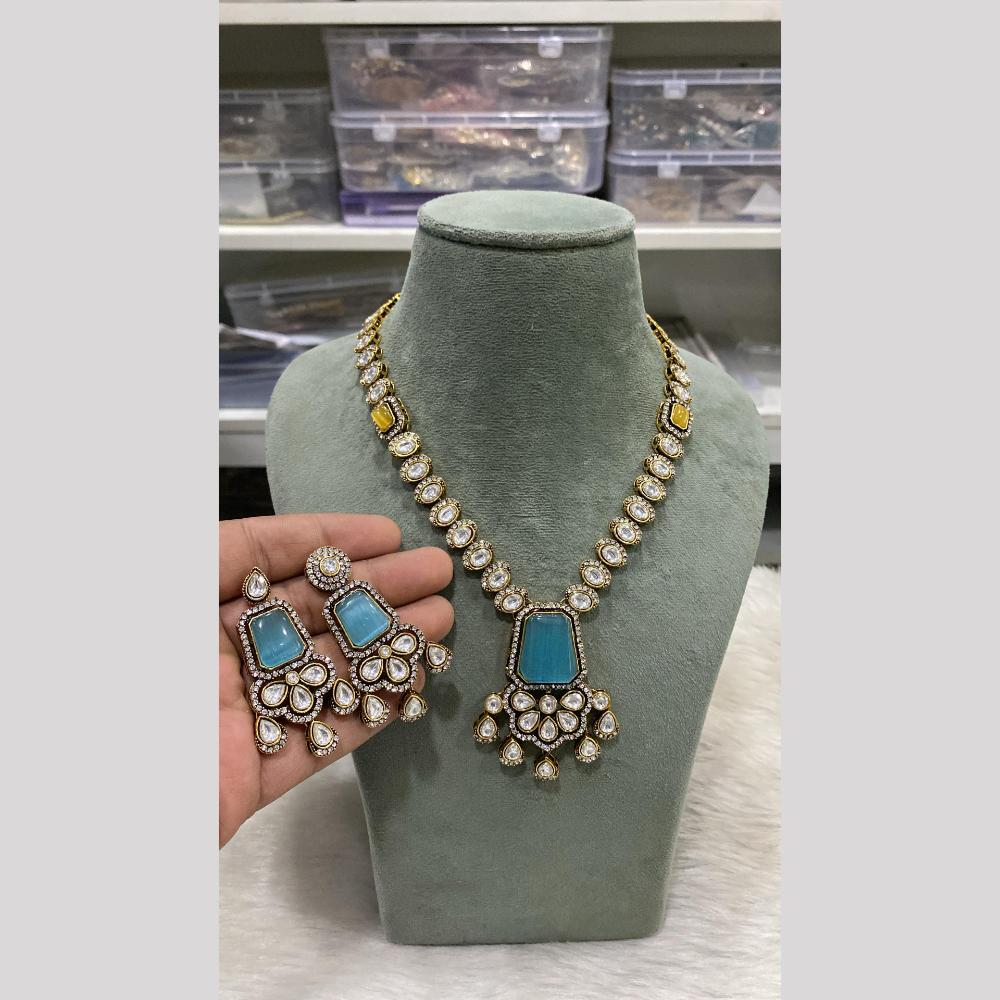 Hira Collection Festive Kundan And Austrian Stone Pearl Necklace Set
