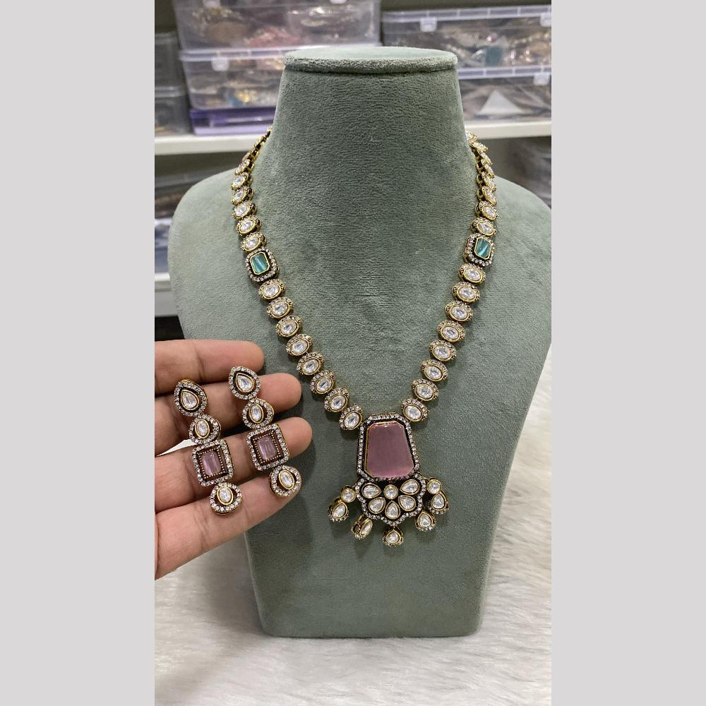Hira Collection Festive Kundan And Austrian Stone Pearl Necklace Set