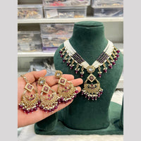 Hira Collection Festive Kundan And Crystal  Stone Pearl Necklace Set