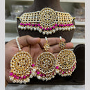 Hira Collection Designer Kundan Stone And Beads Heavy Choker Necklace Set