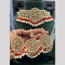 Hira Collection Designer Kundan Stone And Beads Heavy Choker Necklace Set