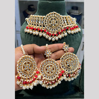 Hira Collection Designer Kundan Stone And Beads Heavy Choker Necklace Set