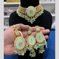 Hira Collection Designer Kundan Stone And Beads Heavy Choker Necklace Set