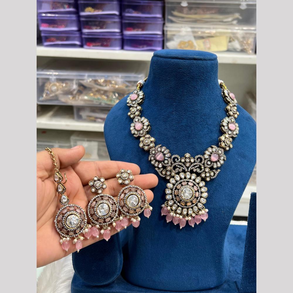 Hira Collection Festive Kundan And Austrian Stone Pearl Necklace Set