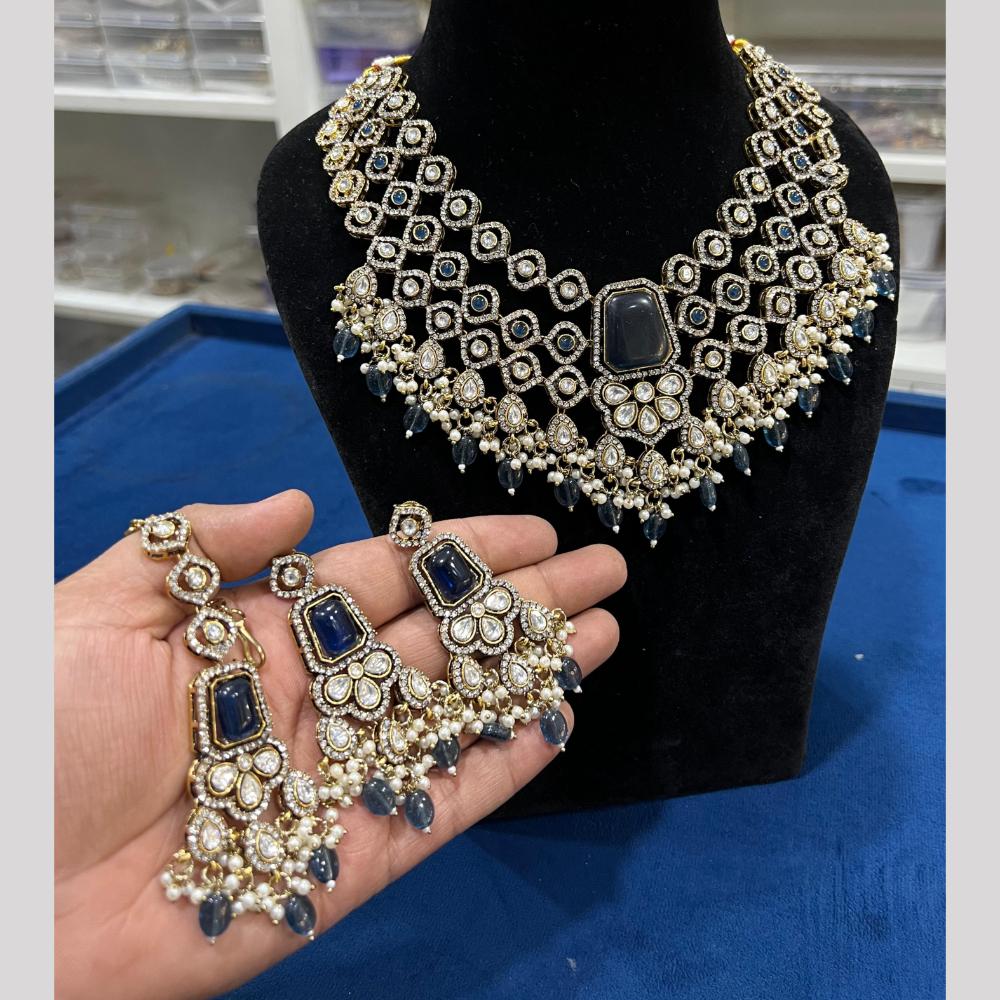 Hira Collection Festive Kundan And Austrian Stone Pearl Necklace Set