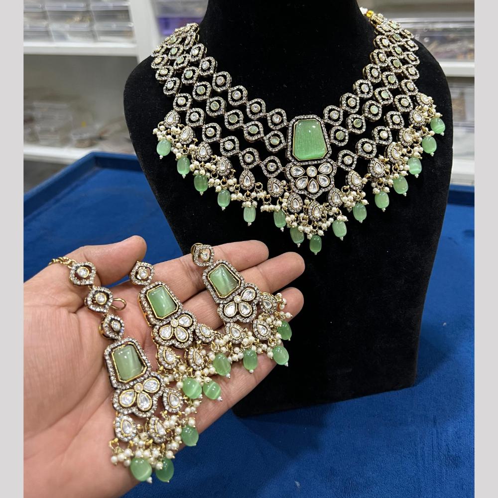 Hira Collection Festive Kundan And Austrian Stone Pearl Necklace Set