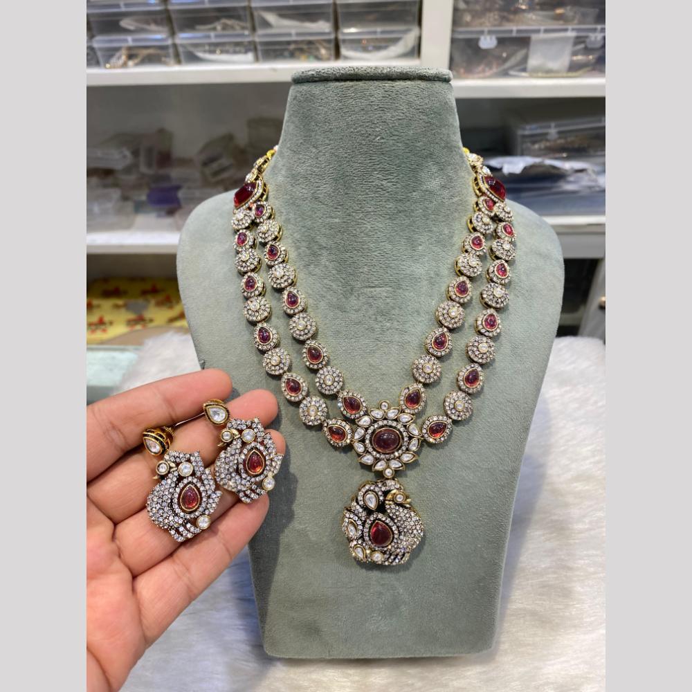 Hira Collection Festive Kundan And Austrian Stone Necklace Set