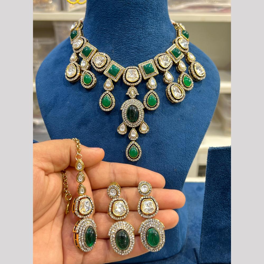Hira Collection Festive Pota And Austrian Stone Necklace Set